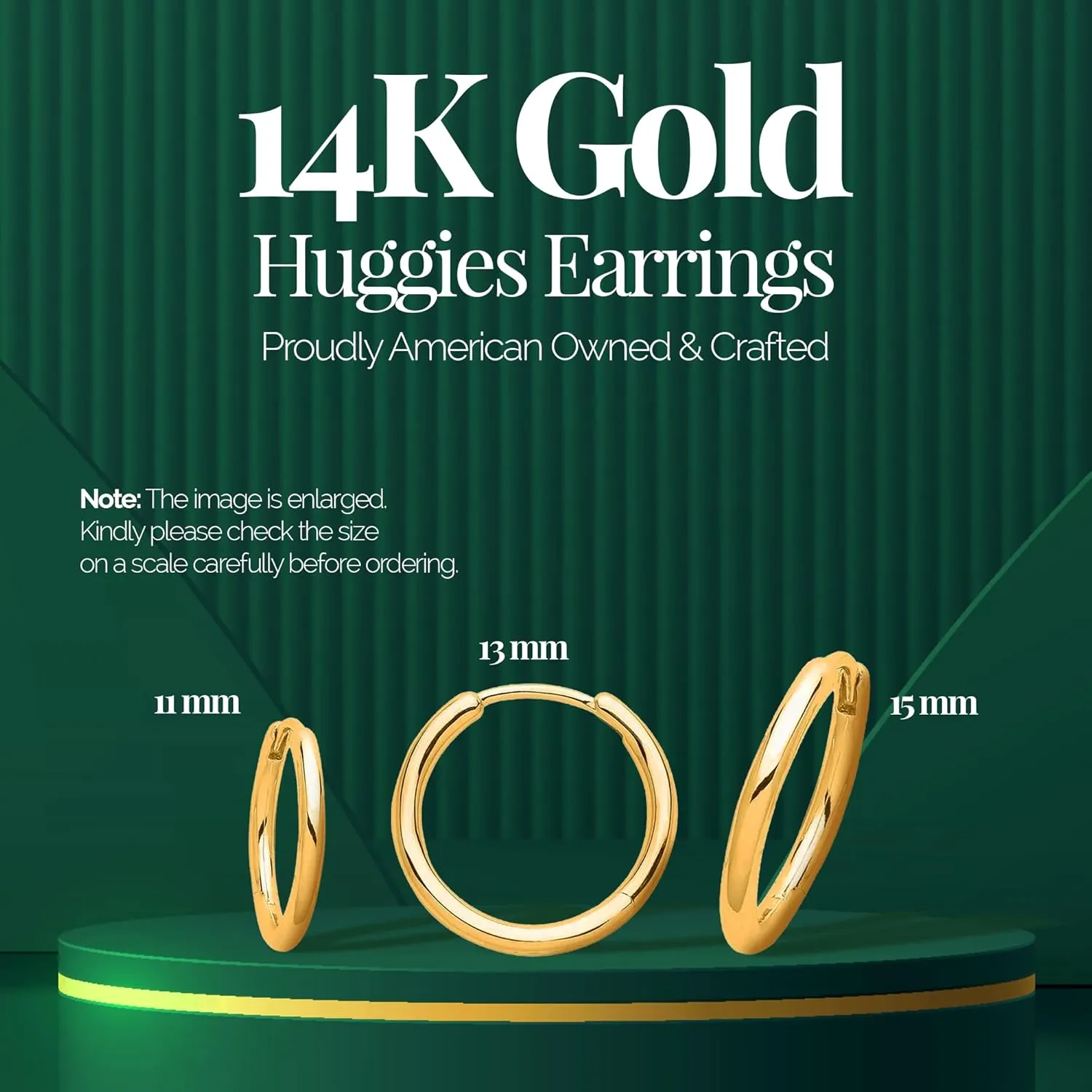 Earrings for Women and Men - Small Pure Real and Thin Huggies, Hypoallergenic - Jewelry Gifts for Her/Him - Available landslide sanctuary jewel bubbly in 4 Sizes 14k Solid Yellow Gold Hoop 