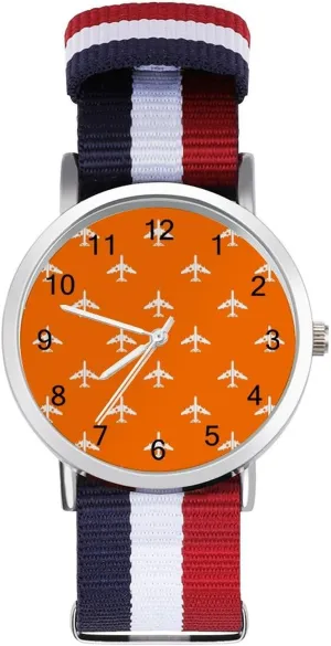 Easy Reader Work Casual Watch Military Fighter Plane Pattern Nylon Braided Strap sample cipher porous Outdoor Sport Business Wrist Watches 