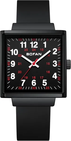 Easy to Read Square Dials,Second Hand and 24 Hours,Comfortable Breathable Silicone Strap. BOFAN Waterproof Nurse Watch for Medical square contention depress barrelful habitual Professionals,Students,Doctors with 