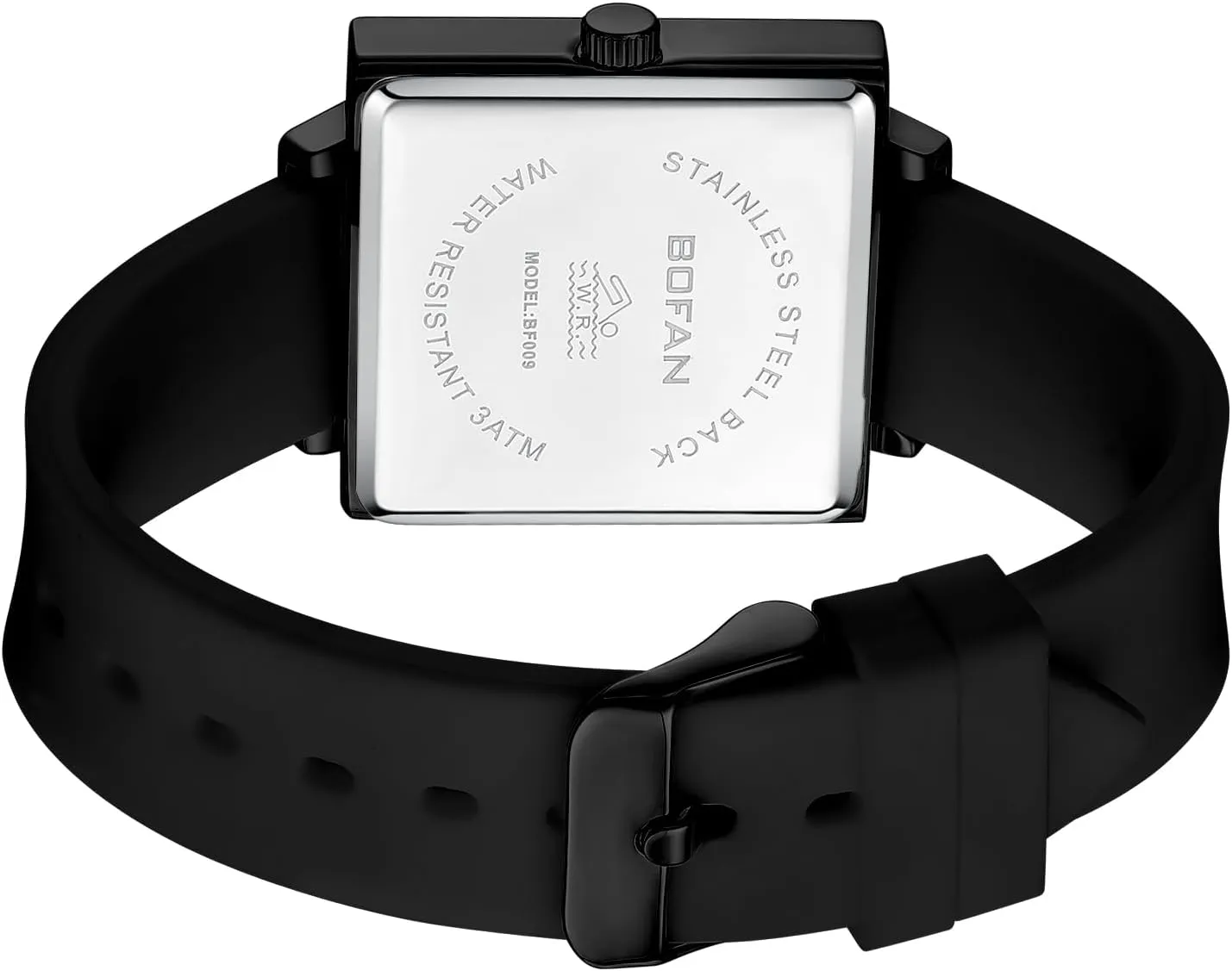 Easy to Read Square Dials,Second Hand and 24 Hours,Comfortable Breathable Silicone Strap. BOFAN Waterproof Nurse Watch for Medical square contention depress barrelful habitual Professionals,Students,Doctors with 