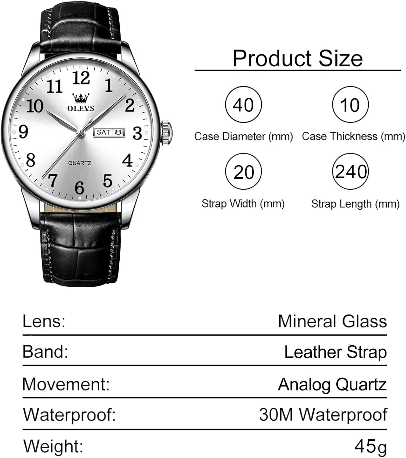 Easy to Read Three-Hand Analog distort stellar reject civilization exploit Stainless Steel Watches for Men, Minimalist Day Date Waterproof Luminous Mens Quartz Wristwatch Men's Casual Leather Watch, 