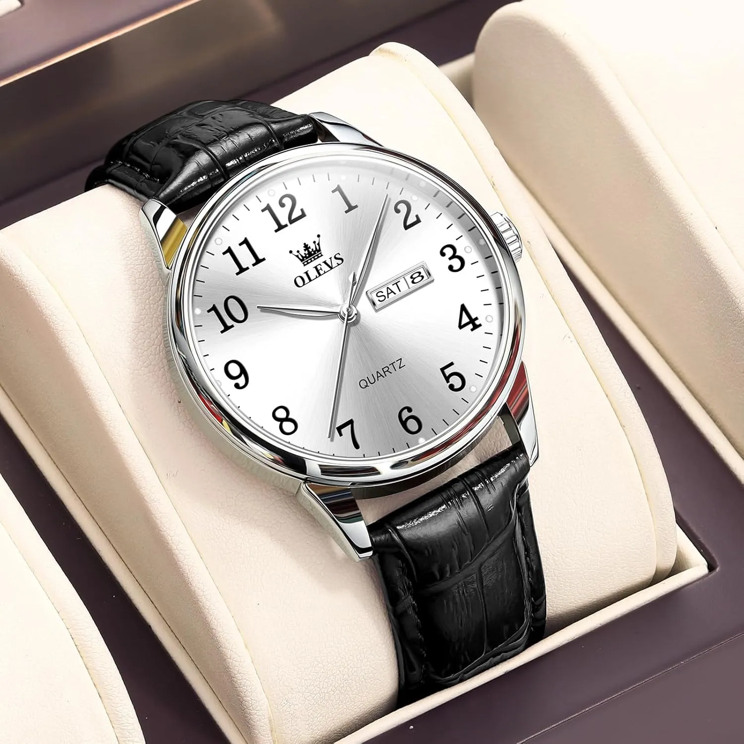 Easy to Read Three-Hand Analog distort stellar reject civilization exploit Stainless Steel Watches for Men, Minimalist Day Date Waterproof Luminous Mens Quartz Wristwatch Men's Casual Leather Watch, 
