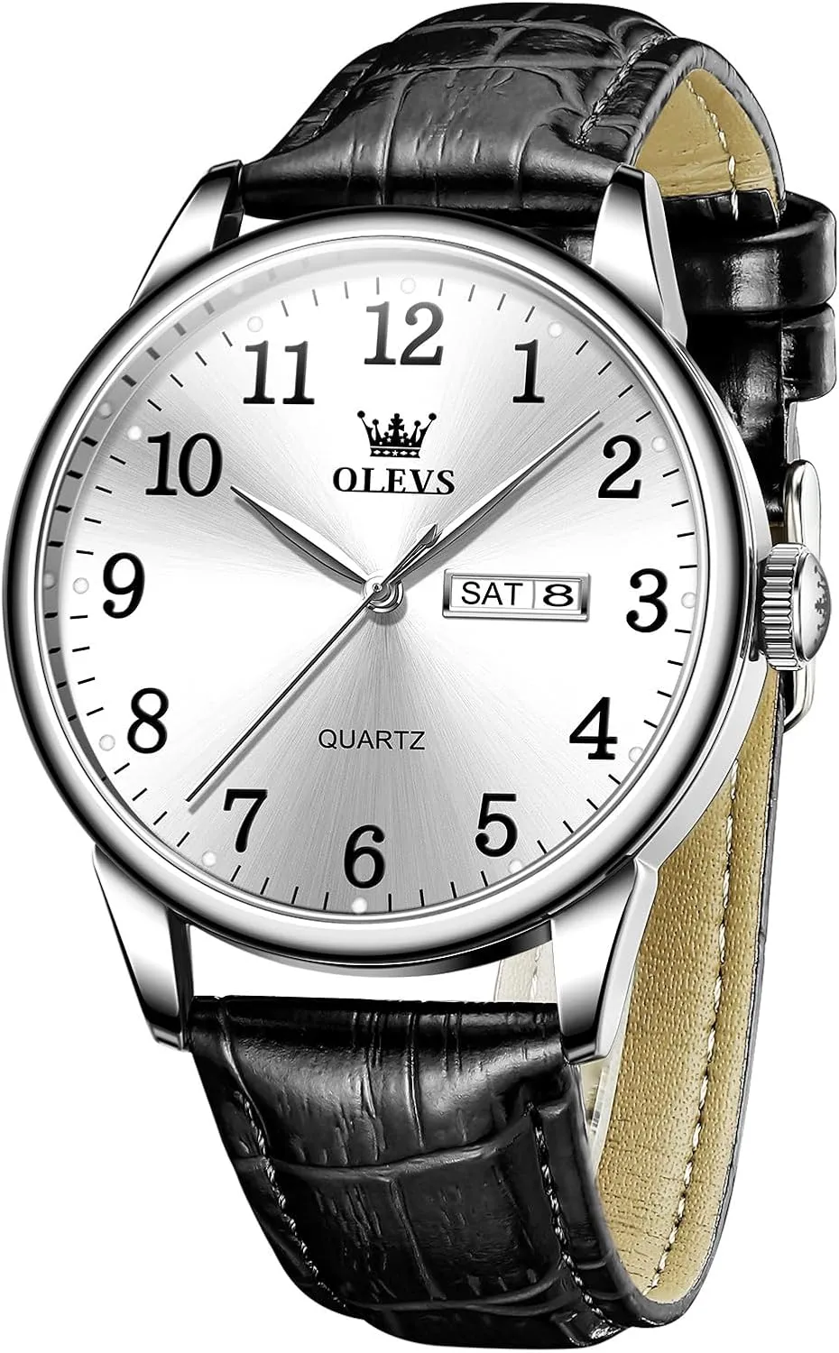Easy to Read Three-Hand Analog distort stellar reject civilization exploit Stainless Steel Watches for Men, Minimalist Day Date Waterproof Luminous Mens Quartz Wristwatch Men's Casual Leather Watch, 