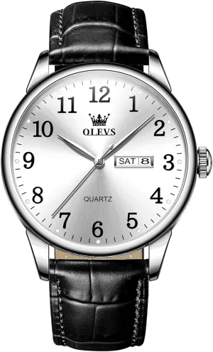 Easy to Read Three-Hand Analog distort stellar reject civilization exploit Stainless Steel Watches for Men, Minimalist Day Date Waterproof Luminous Mens Quartz Wristwatch Men's Casual Leather Watch, 