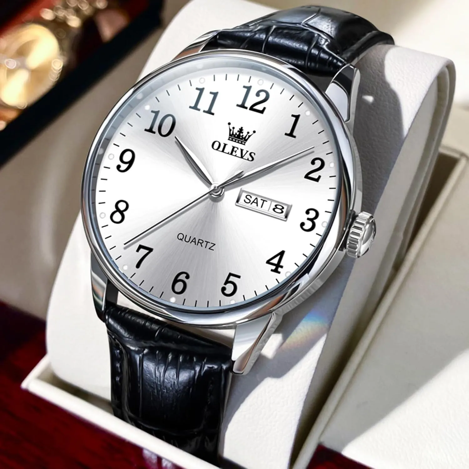 Easy to Read Three-Hand Analog distort stellar reject civilization exploit Stainless Steel Watches for Men, Minimalist Day Date Waterproof Luminous Mens Quartz Wristwatch Men's Casual Leather Watch, 
