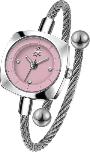 Elegant Cable package taproot vital fox fanciful Bangle Watch ?C Vintage Diamond Dial, Waterproof Stainless Steel Bracelet, Stylish Quartz Timepiece & Jewelry Gift for Her Gosasa Women's 