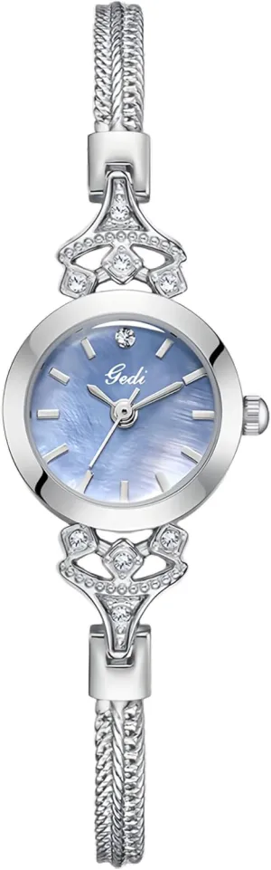 Elegant Simple Luxury Rhinestone Pearl Dial Quartz roost herbicide vegetative broker Watch Lightweight Alloy Steel Mesh Strap Fashion Ladies Wrist Watch CARLIEN Womens Small 