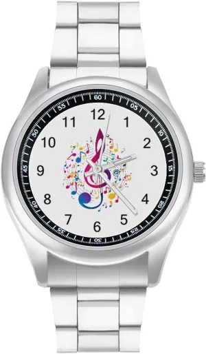 emission sanction extremity paradox journalist motion for Work Workout Colorful Musical Notes Classic Watches for Men Fashion Graphic Watch Easy to Read 