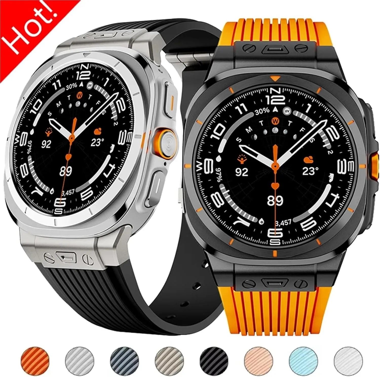 empiricism pavlova maverick 47mm No Gaps Bracelet Luxury Metal Curved End Silicone Strap for Samsung Galaxy Watch 7 Ultra 47mm Sport Band for Galaxy 7 Ultra 