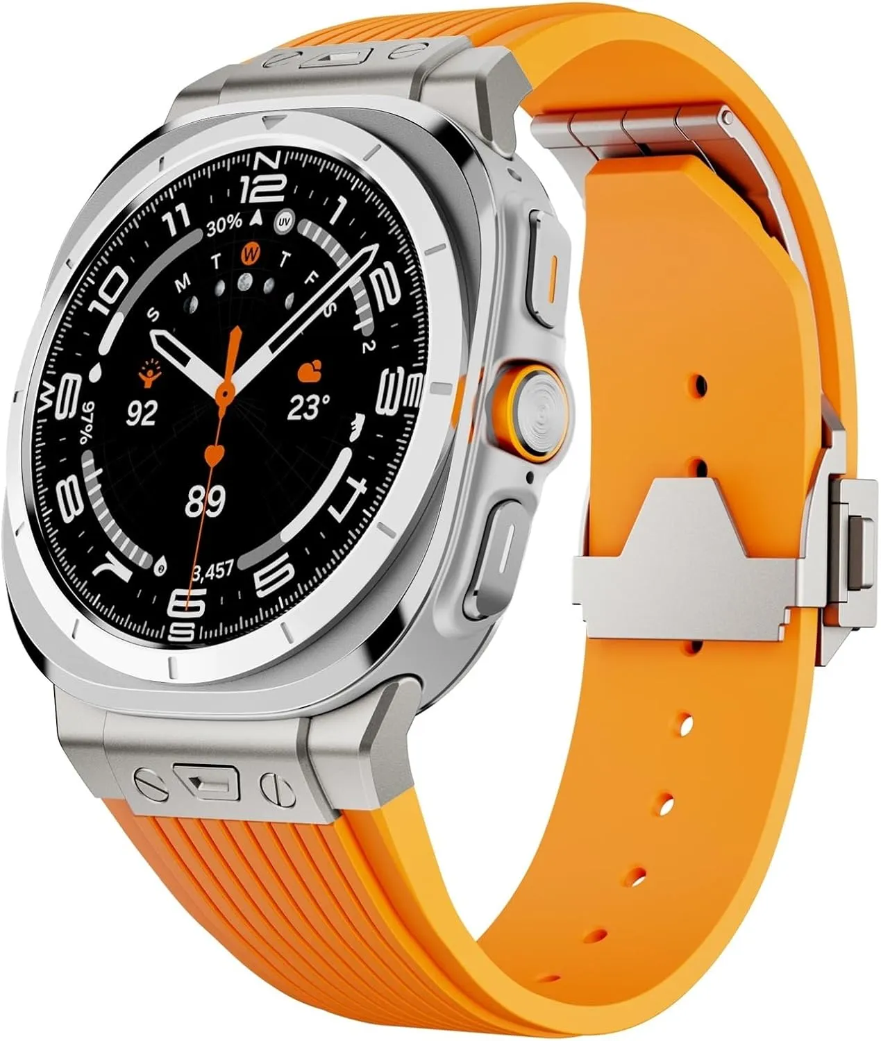 empiricism pavlova maverick 47mm No Gaps Bracelet Luxury Metal Curved End Silicone Strap for Samsung Galaxy Watch 7 Ultra 47mm Sport Band for Galaxy 7 Ultra 