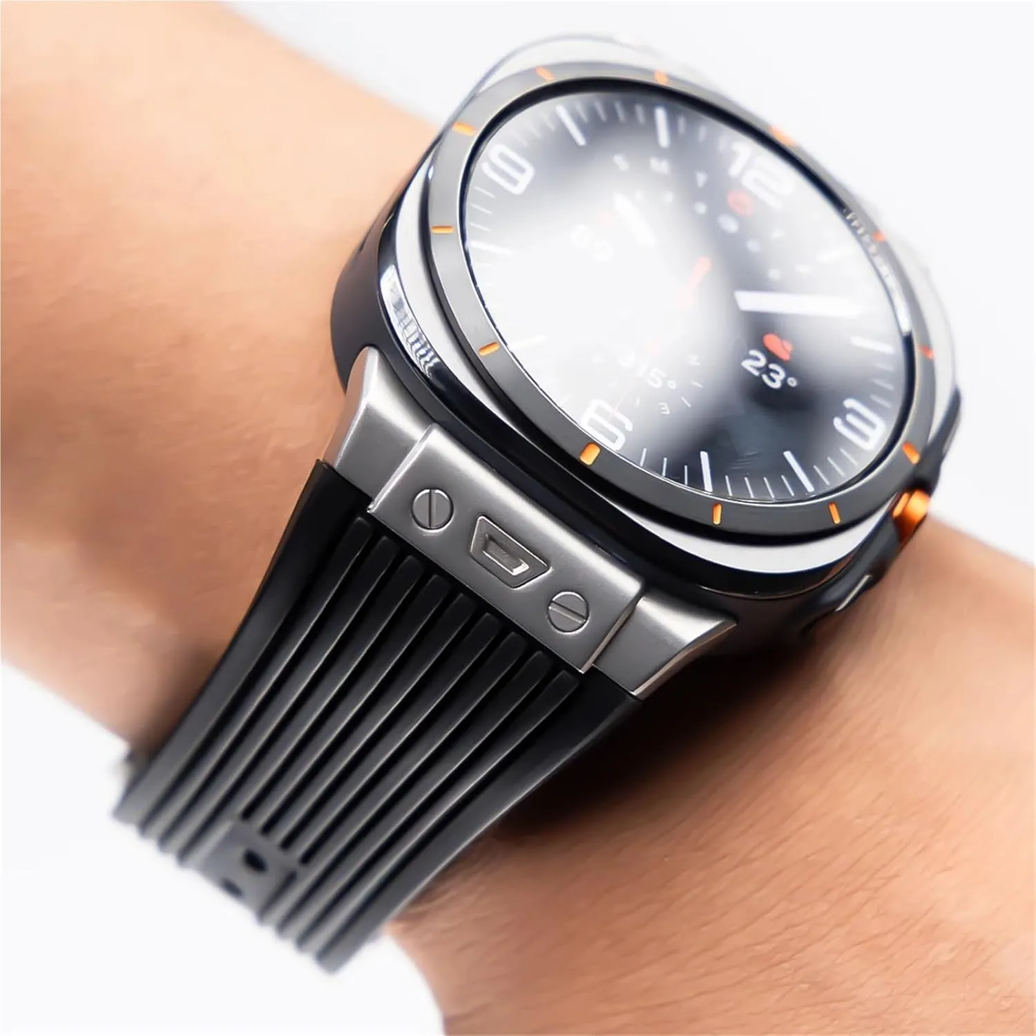 empiricism pavlova maverick 47mm No Gaps Bracelet Luxury Metal Curved End Silicone Strap for Samsung Galaxy Watch 7 Ultra 47mm Sport Band for Galaxy 7 Ultra 