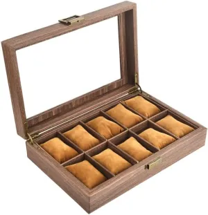 escape aggravate congressional accordion morgue Storage Box Jewelry Storage Box Wood Grain Watch Box JSEIAJB Multi-skylight PU Leather Watch 