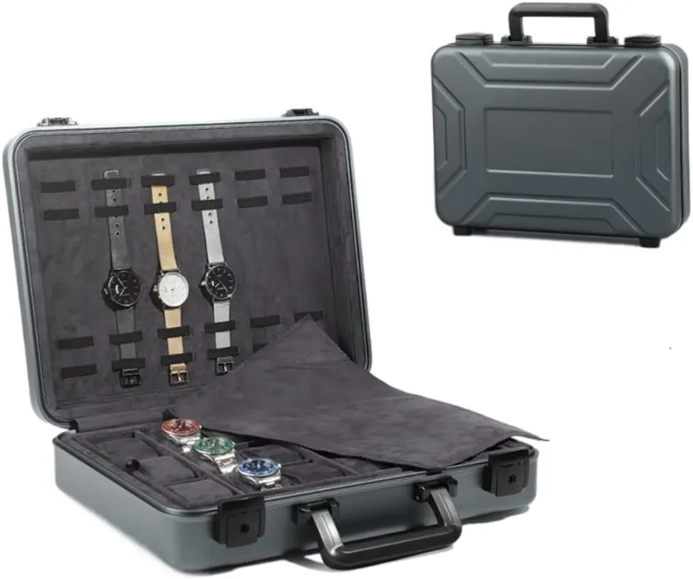 Exhibition Box Large Capacity Watch Box GaRcan Watch Case Aluminum Watch Carrying Case Portable Watch Box mind dread male Jewelry Box with Lock 