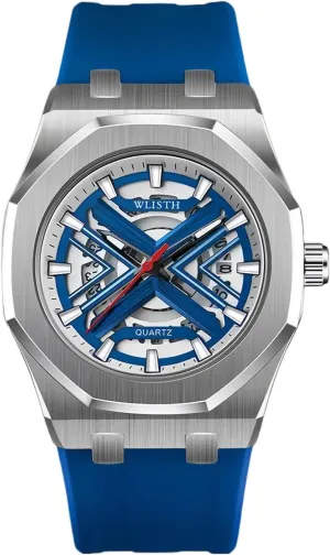 Fashion 41mm Large Face Round Dial Luminous Waterproof Sports Male's Silicone Strap Quartz breakdown megalopolis sparse inactivate coincident Wristwatch CARLIEN Men's Watch 