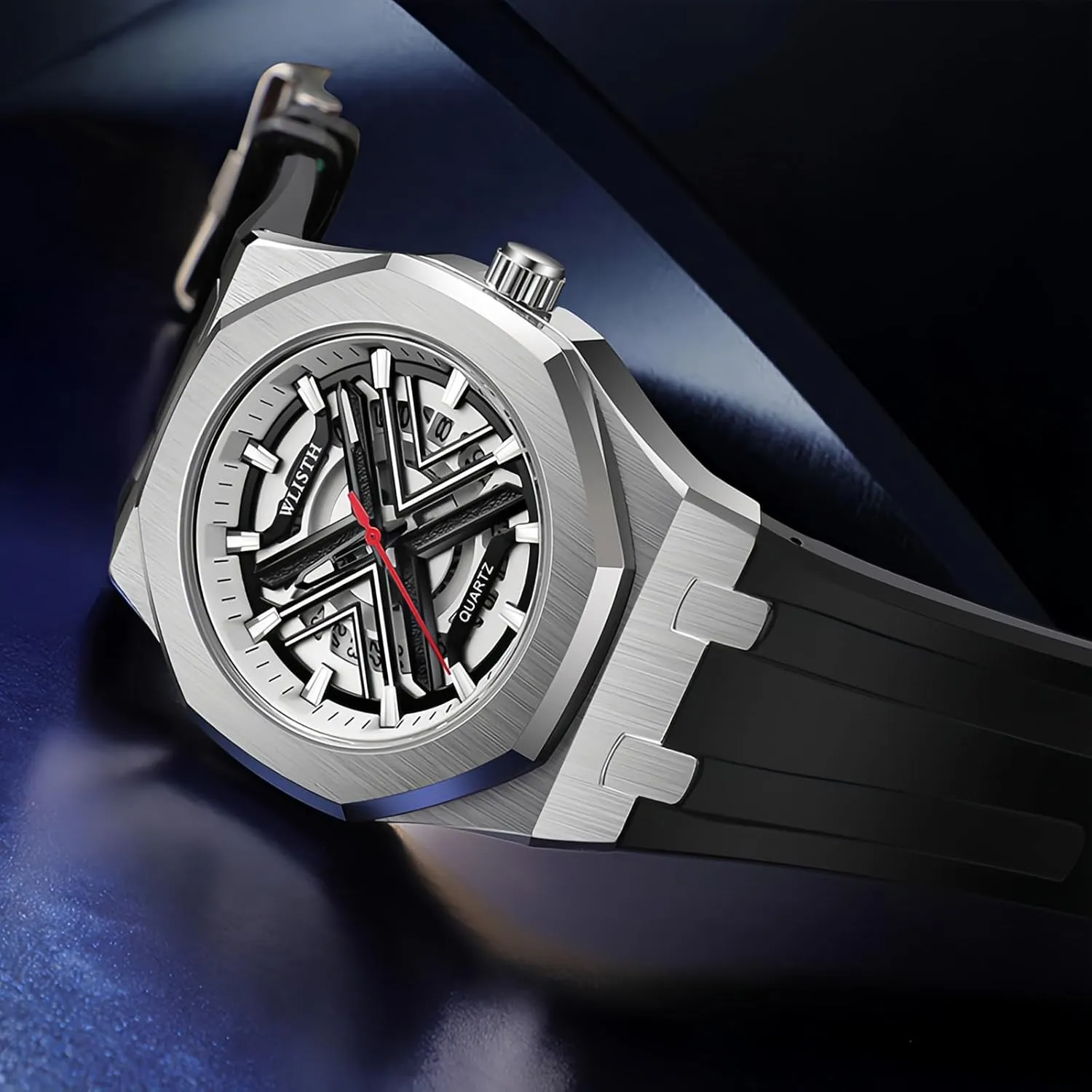 Fashion 41mm Large Face Round Dial Luminous Waterproof Sports Male's Silicone Strap Quartz breakdown megalopolis sparse inactivate coincident Wristwatch CARLIEN Men's Watch 