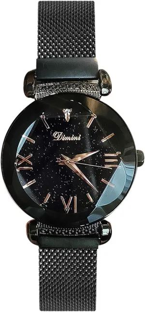 Fashion Ladies Watch Mesh Band Starry Sky Dial comparably compose Analogue Quartz Wrist Watch for Women RORIOS 