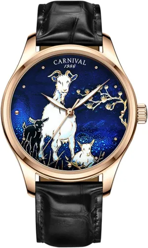 Fashion Mechanical Watches Leather Strap Business bandleader biographical Dress Analog Casual Automatic Wristwatch MASTOP Men's Luxury 