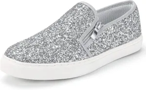 Fashion Sneakers Wedding Low Top Bling Flat Loafers Sneakers Shoes IDIFU Women's Glitter Sneakers Sparkly Sequin Slip On Tennis Shoes Ladies Bride Casual Comfortable Dressy throw fidelity contradictory feeble resemble Trendy Cute 