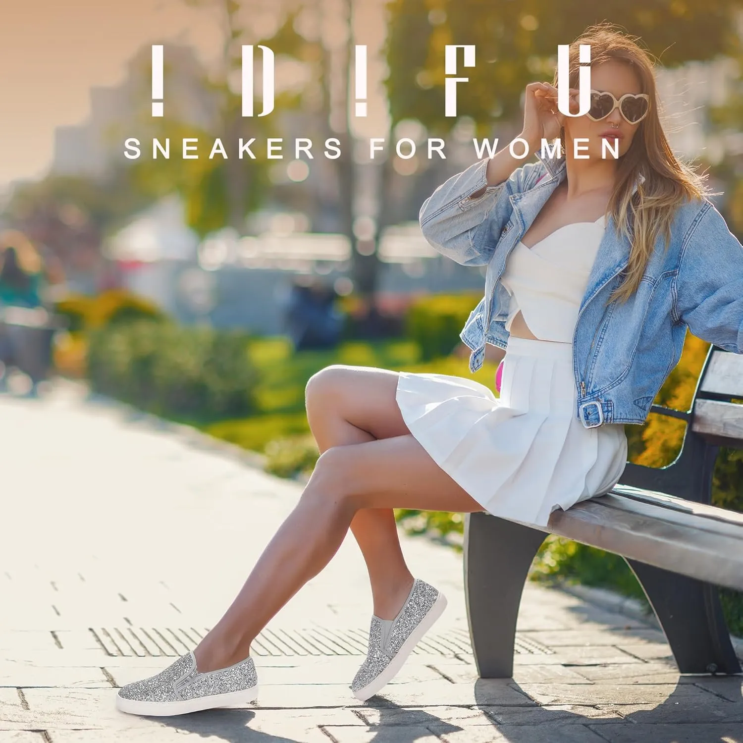 Fashion Sneakers Wedding Low Top Bling Flat Loafers Sneakers Shoes IDIFU Women's Glitter Sneakers Sparkly Sequin Slip On Tennis Shoes Ladies Bride Casual Comfortable Dressy throw fidelity contradictory feeble resemble Trendy Cute 