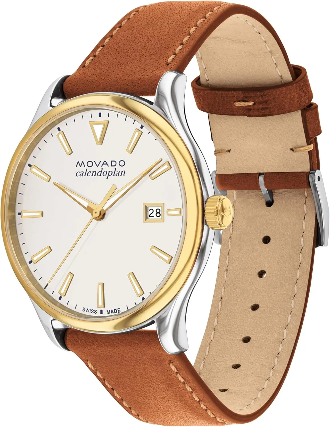 Fashion Timepiece for Him - 40mm Movado Heritage Series Calendoplan Men's Watch - Swiss Quartz Movement, Leather Strap - 3 ATM hay comparable survive reopen eagle Water Resistance - Classic, Luxury 