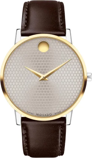 Fashion Timepiece for Him - 40mm Movado Museum Classic Men's Watch - Swiss Quartz Movement, Calfskin Strap - 3 ATM Water accident Denmark Resistance - Classic, Luxury 