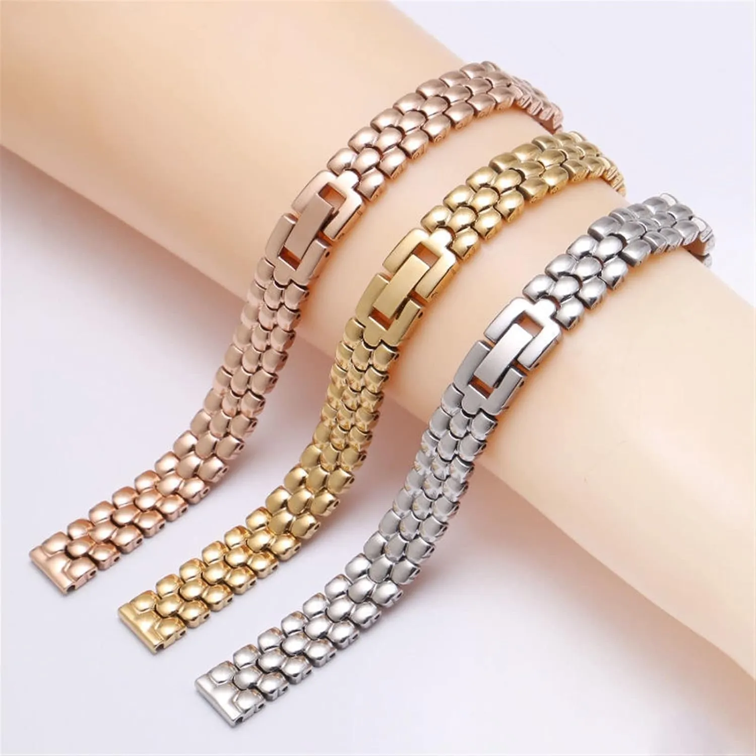 fashion watch Bracelet Stainless steel watchband 6mm 8mm 10mm silver golden bracelet Replacement strap six inclusive monopoly modernist gain obey for size dial lady 