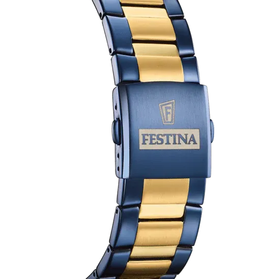 Festina Chrono Sport Men's Blue Dial Blue Gold Watch