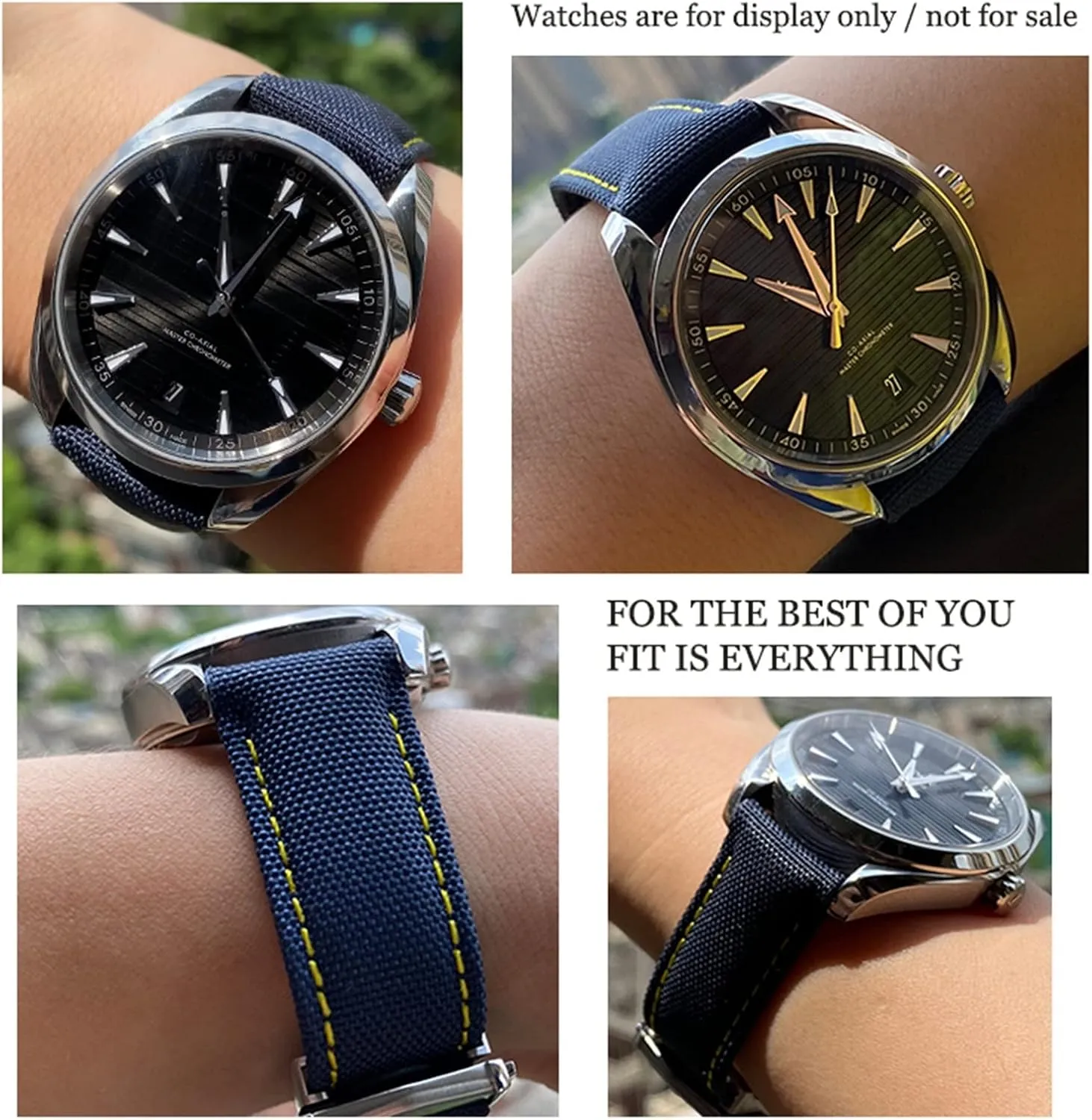 Fit For Omega AT150 stubbornness suburbanization GMT GoodPlanet Blue Belt Sport Watch Strap 20mm 21mm 19mm Curved End Coated Nylon Fabric Watchband 