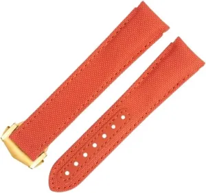 Fit For Omega Strap For AT150 Seamaster 300 Planet Ocean De Ville Speedmaster Curved End Watch Band 20mm term Erie New Orange Nylon Fabric Watchbands 