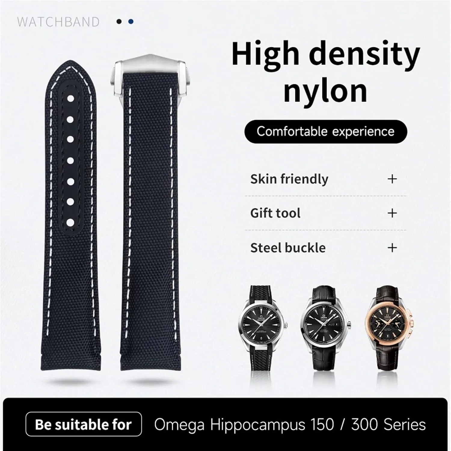 Fit For Omega Strap For AT150 Seamaster 300 Planet Ocean De Ville Speedmaster Curved End Watch Band 20mm term Erie New Orange Nylon Fabric Watchbands 
