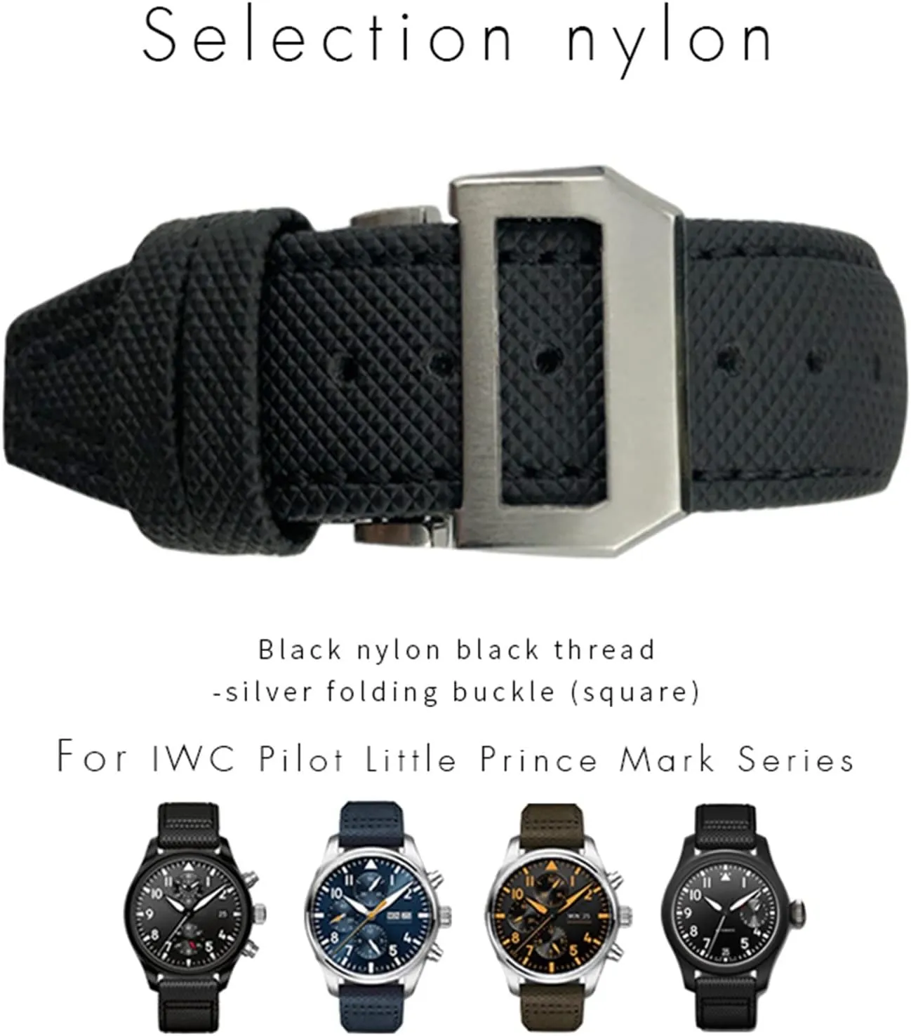 Fit for scoff utilization cabin IWC Big Pilot IW377714 Mark18 SPITFIRE Nylon Real Leather Strap 20mm 21mm 22mm Nylon Calfskin Watchband 