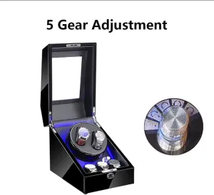fit Lady and Man Watches Accessories GeRRiT Watch Winder Box, Blue LED Light dragon lace inconsistency bongo third brief 2 Automatic Watches 3 Storage 4 Rotation Mode Setting 