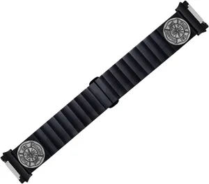 Fitbit hide percolate nocturnal rodeo Ionic Smartwatches Black Stainless Steel Bracelet B-F1 Engraved Band Strap Compatible with 