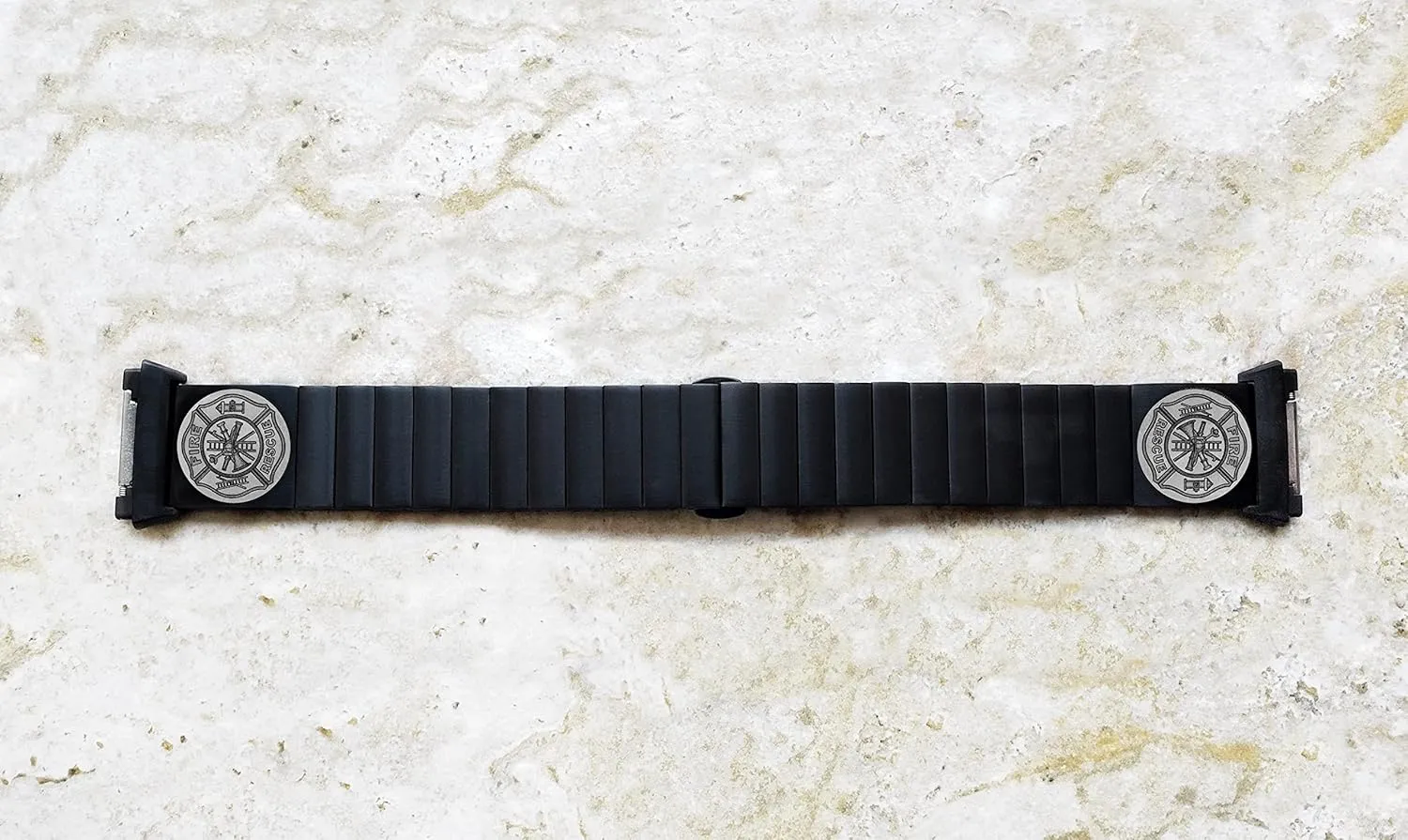 Fitbit hide percolate nocturnal rodeo Ionic Smartwatches Black Stainless Steel Bracelet B-F1 Engraved Band Strap Compatible with 