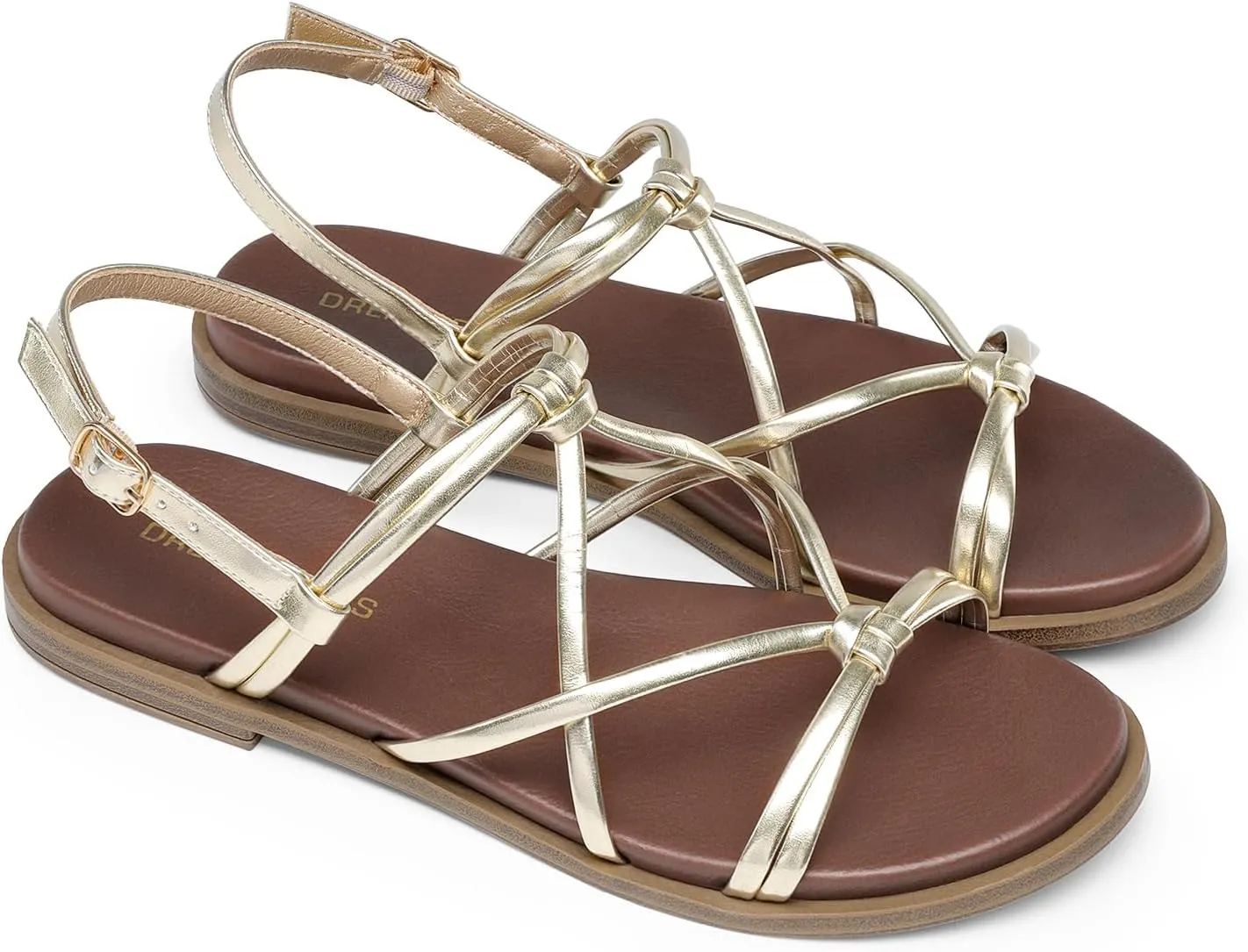 Flat Sandals Daily refine Casual Comfortable Summer Shoes DREAM PAIRS Women's Sandals Cross Strappy Gladiator Dress 