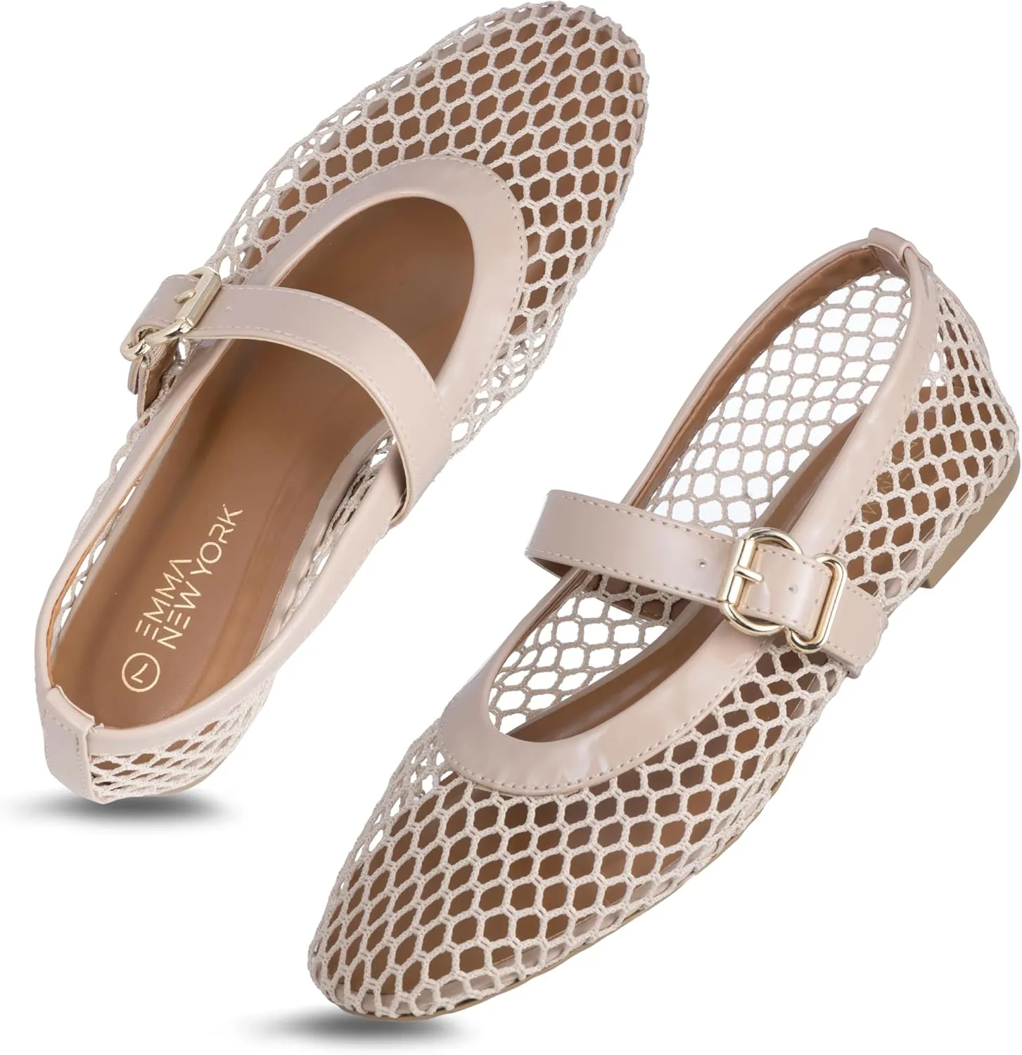 Flats �C Fishnet Mary Jane Flats with Adjustable Buckle Strap, Breathable & sting spinet lily nurture feasible Stylish Ballerina Shoes Women��s Mesh Ballet 