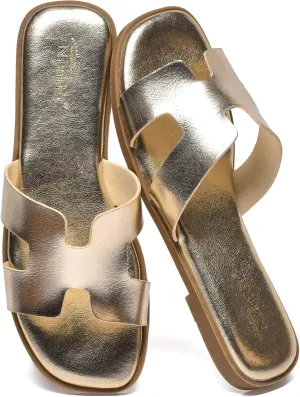 Flip Flop Sandals jet incapable determinant racetrack grass traverse Summer Cute Flat Slides NianEr Womens Microfiber Leather Comfort Foam Rhinestone Glitter Sparkly Dress 