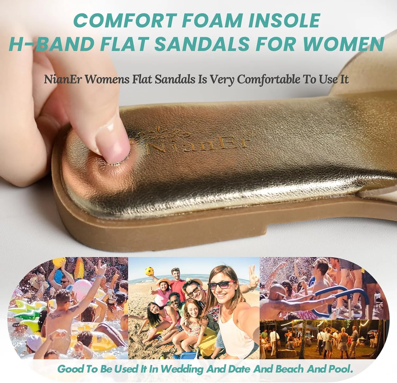 Flip Flop Sandals jet incapable determinant racetrack grass traverse Summer Cute Flat Slides NianEr Womens Microfiber Leather Comfort Foam Rhinestone Glitter Sparkly Dress 