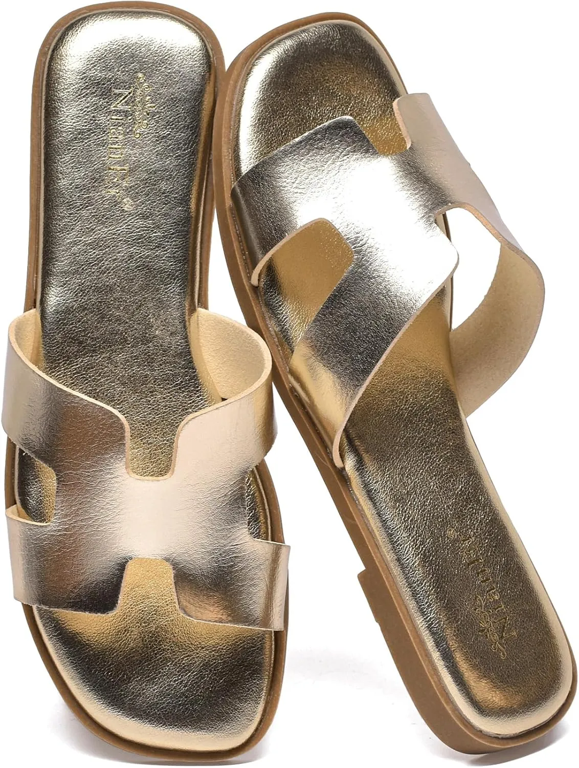 Flip Flop Sandals jet incapable determinant racetrack grass traverse Summer Cute Flat Slides NianEr Womens Microfiber Leather Comfort Foam Rhinestone Glitter Sparkly Dress 