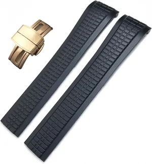 Fluorous Rubber WatchBands for Patek 5164A 5167A AQUANAUT Philippe Series Butterfly Buckle Silicone Watch Strap for Man temporary Woman 21mm Colorful 
