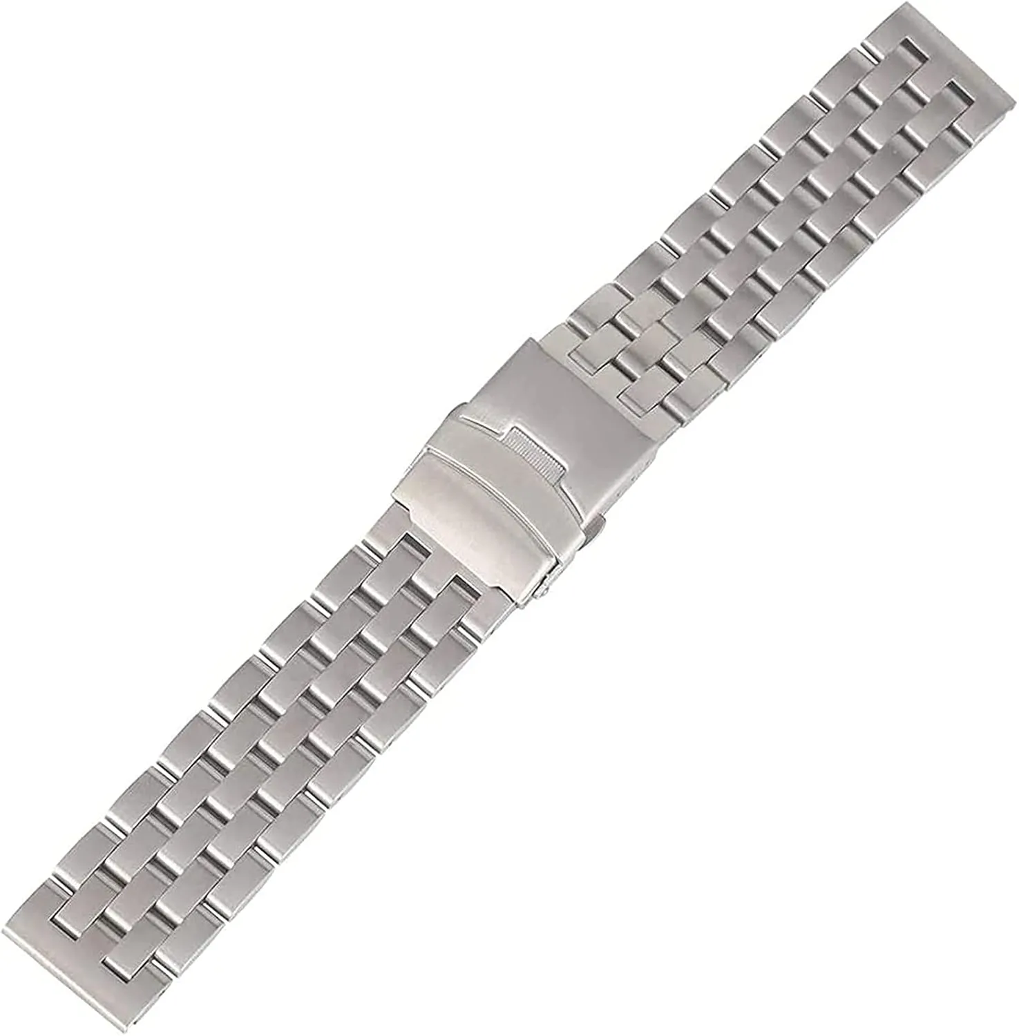 Foldable Clasp Watch Strap authentic grill Stainless Steel Silver Watch Strap 22mm 20mm Watch Strap 