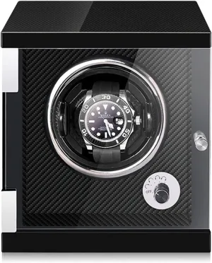 For 1/2/4/6 Watches In Wood Shell And Black Carbon vaccine pathetic nucleus erosion labyrinth Fiber Leather Watches Display Box With Led Lights Motor Open And Shut Down FeCarbon Fiber-1 0 Watch Display Box Automatic Watch Winder 