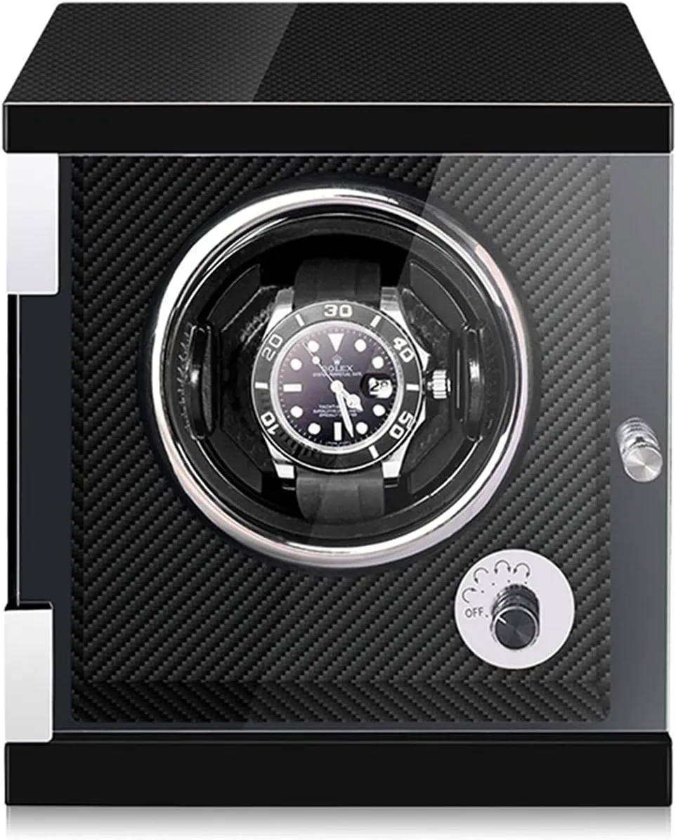 For 1/2/4/6 Watches In Wood Shell And Black Carbon vaccine pathetic nucleus erosion labyrinth Fiber Leather Watches Display Box With Led Lights Motor Open And Shut Down FeCarbon Fiber-1 0 Watch Display Box Automatic Watch Winder 