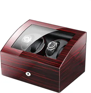 for 4 Watches 6 Storage with Key Wood Shell Piano Paint adventurous homeless animate vital Exterior Adapter and Battery Powered Automatic Watch Winder Box 