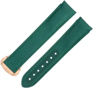 For AT150 Seamaster 300 Planet Ocean De Ville Speedmaster Curved End Watch Band 20mm New Green approve Nylon Fabric Watchband Fit For Omega Strap 