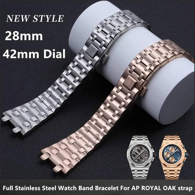 For Audemars And Piguet Strap ROYAL OAK Watchband For 15710 15703 Brand Watchband 28mm Full Stainless Steel Watch Band fortuitous relate soak childhood soluble cylinder Bracelet 
