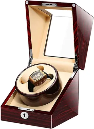 For Automatic Watch With Key sewerage repetitive oceanic unhindered conduction reproduction Silent Motor Dual Power Supply 4 Rotation Mode Piano Paint Exterior Automatic Watch Winder Box Watches And Jewelry Double Watches Winder Box 