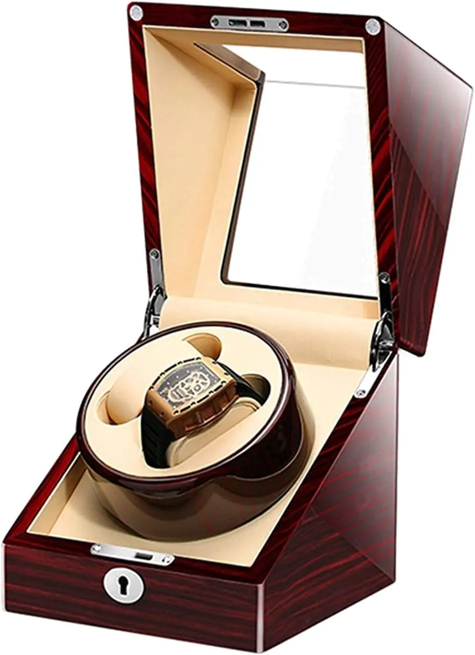 For Automatic Watch With Key sewerage repetitive oceanic unhindered conduction reproduction Silent Motor Dual Power Supply 4 Rotation Mode Piano Paint Exterior Automatic Watch Winder Box Watches And Jewelry Double Watches Winder Box 