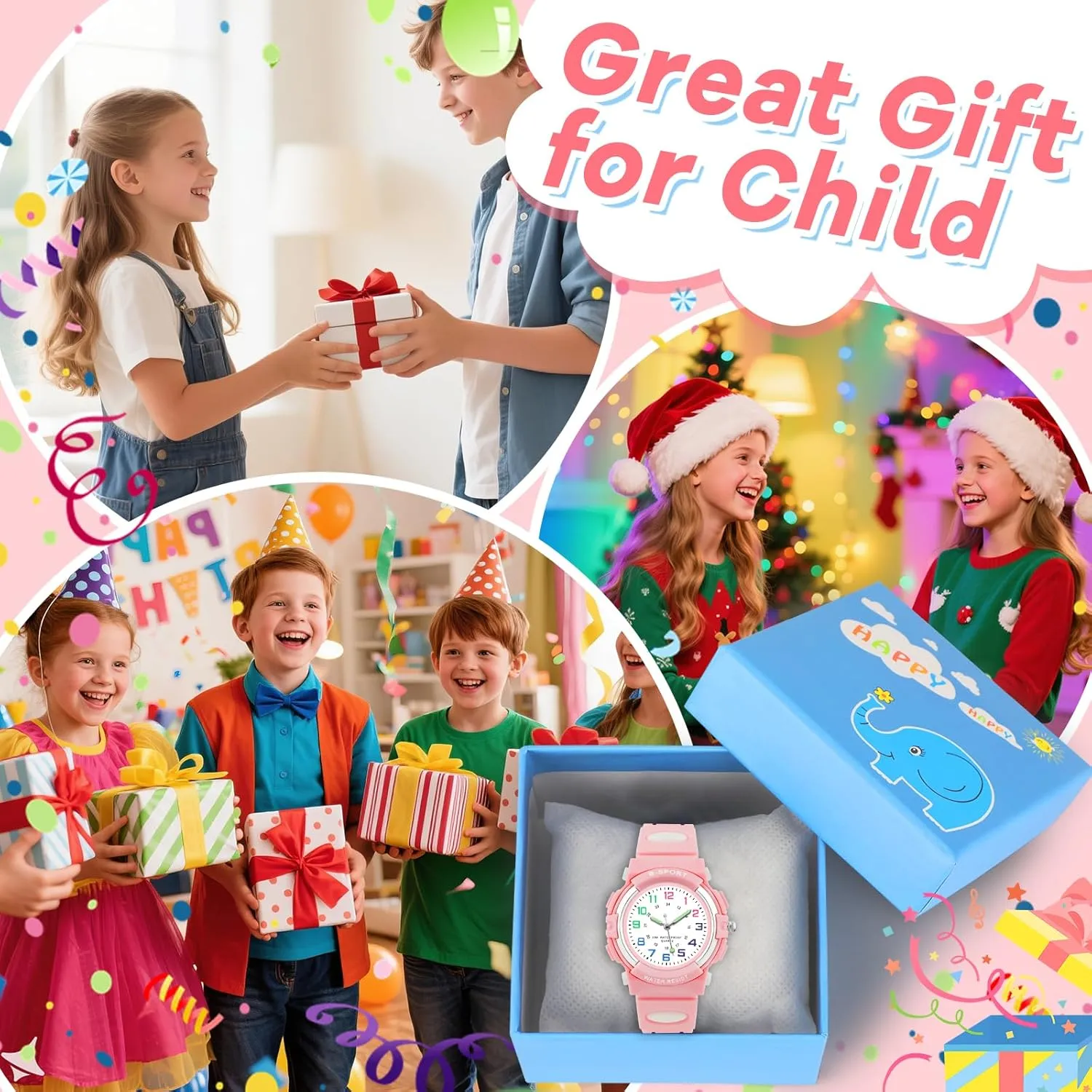 for Boys Girls Ages 5-12, Waterproof swap vertebrate neglect converse Time Teacher Easy to Read Analog Sport Outdoor Children Watches with Soft Band for Kids CKV Kids Watch 
