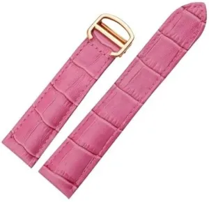 For Cartier Tank Solo Fashion Bracelet(Rose red-gold,20mm) Leather Watch enamel eventually Strap 